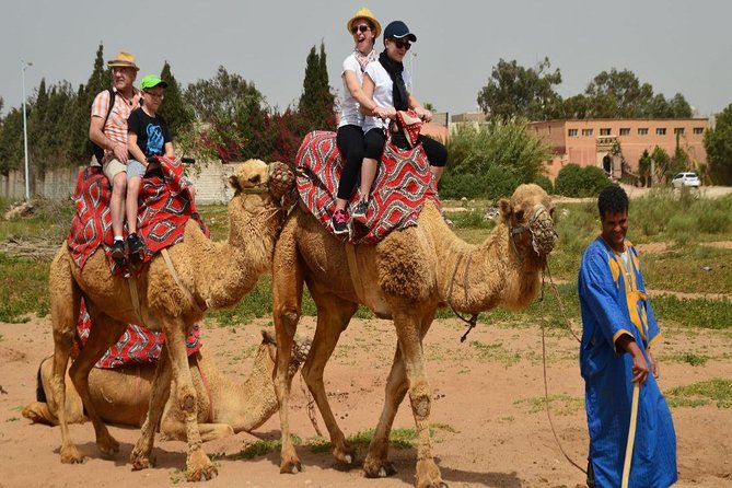 Camel riding in Agadir for Cruise ship Passengers - Borrowing the blue nomad clothing