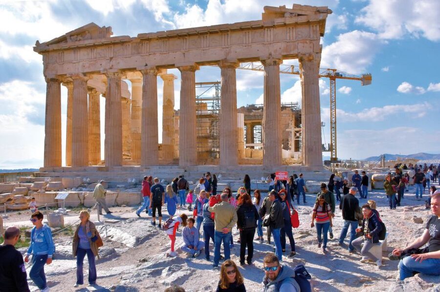 From Cruise Port: Athens City, Acropolis & Acropolis Museum - Walking toward the Acropolis on Dionysiou Areopagitou
