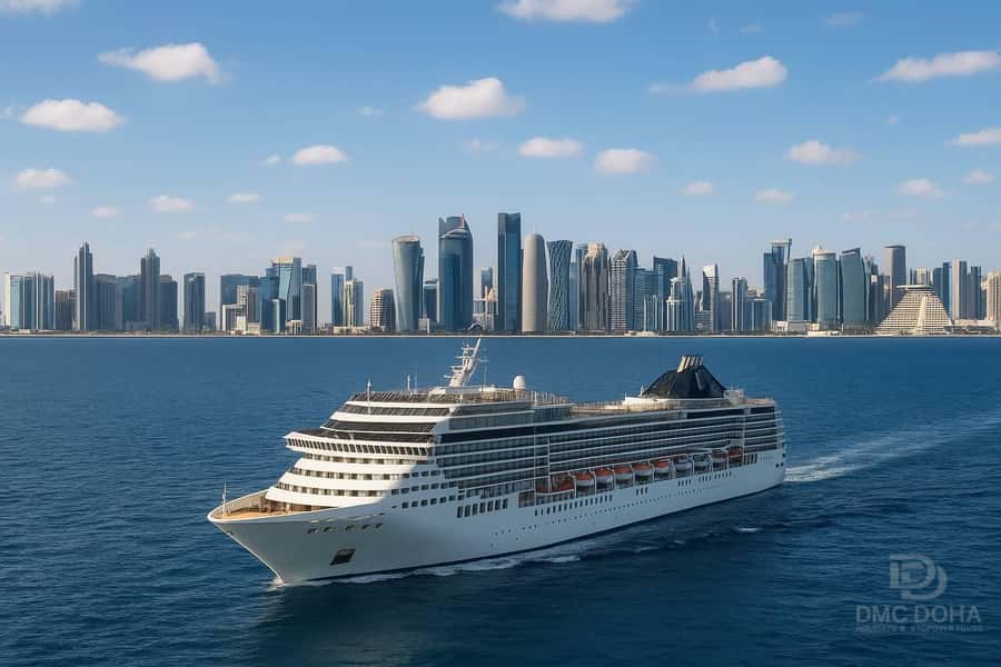 From Doha Cruise Terminal: 4 Hours Doha City Highlights Tour - The Corniche and the view toward West Bay