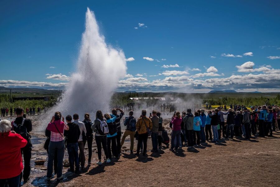 From Reykjavik Port: Golden Circle Shore Excursion - Geysir: stand ready for Strokkur