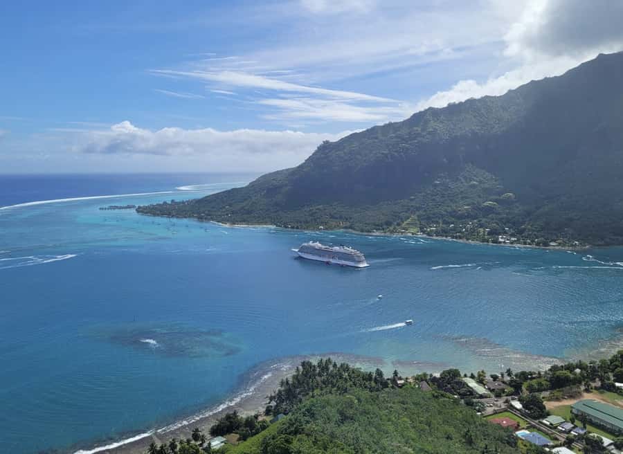 Moorea Cruise Ships 4x4, Belvedere Magic mount PRIVATE Tours - Freshwater eels, river stops, and a Tahitian marae