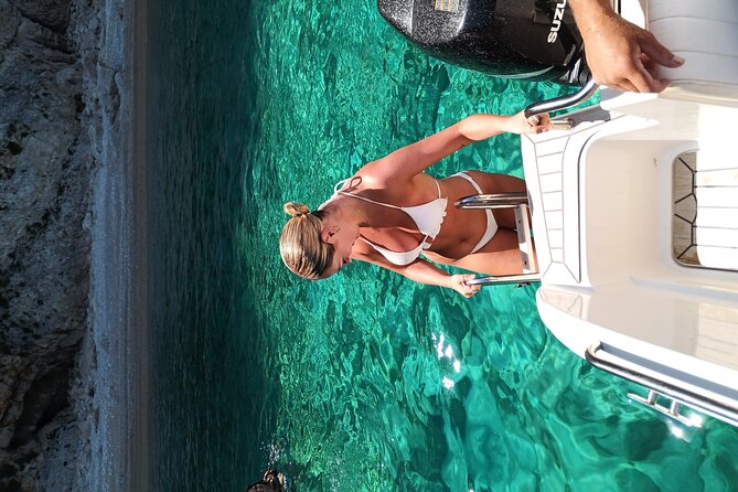 Private Luxury 6.5m 140hp Speedboat cruise Shipwreck & Blue Caves - Who will get the most from this boat trip