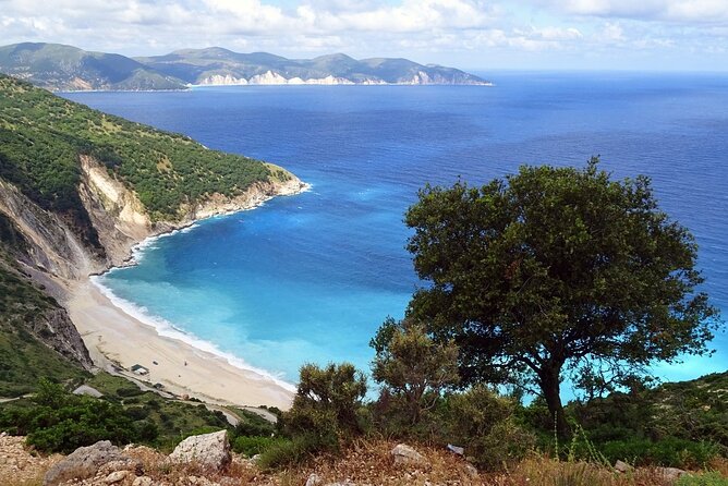 Shore Excursion Kefalonia, Lake Melissani, Myrtos Beach, Fiskardo - Myrtos Beach from the high viewpoint
